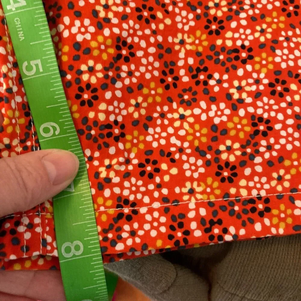 J. Crew Swim Trunks Mens‎ Sz M Orange White Floral Board Mesh Lined Drawstring